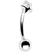 Sterling Silver Clear Crystal Star Upper Belly Ring