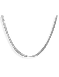 Sterling Silver 24 Inch 10 Strand Liquid Silver Necklace