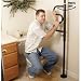 Standers Security Pole And Curve Grab Bar The Standers Security Pole and Curve Grab Bar is 2 products in 1 featuring a floor to ceiling pole with a pivoting curve grab bar that locks inplace at 8 different positions. The security pole is adjustable; fitting ceiling heights from 8 to 9 feet. Themain pole easily separates into two 53" pieces making it very portable and easy totransport. The Standers Security Pole can beinstalled in virtually any area of a room exactly where it is needed because there is no need for a wall mount! It also makes a great product for fall prevention! Standers Security Pole And Curve Grab Bar Product Features: No need for wall mounts, it can be installed in virtually any spot in a room, exactly where it is needed Feel confident in the restroom with the Security Pole Pole features a curved Grab Bar for easy stability Tension mounted, floor to ceiling pole allows the user to easily rise from a sitting position Provides four hand grips at four different heights Pivoting grab bar locks in place in 8 different positions, every 45 degrees Main pole easily separates into two 53-inch pieces, making it easy to transport Installs in minutes with included wrench; no additional tools required Includes rubber pads on the top and bottom to prevent floor or ceiling damage Adjustable to fit ceiling heights from 8 feet to 9 feet Rust resistant zinc-plated steel with durable powdercoat finish Ideal for fall prevention in the bathroom Standers Security Pole And Curve Grab Bar Specifications: Fits ceiling heights: range of 8-9 ft ceiling &nbsp;(96" to 108" H) Optional Extension Piece for ceilings up to 10 ft (120") Package Dimensions: 54 inches long x 14.25 inches wide x 3.25 inches high Weight capacity: 300 pounds Weight: 20 pounds Additional Information Click here for an informative brochure about the Standers Security Pole And Curve Grab Bar Standers Security Pole And Curve Grab Bar Warranty Information: 1 Year Unlimited S