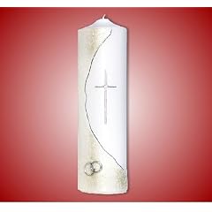 Hochzeitskerze silber 250/70 mm