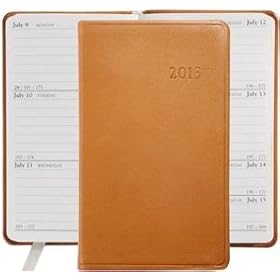 2013 British-Tan 5'' Pocket Datebook Diary in Fine Traditional Calfskin Leather by Graphic Image - 3.120x5