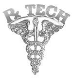 NursingPin - Pharmacy Technician Rx Tech Diamond Graduation Pin in Silver