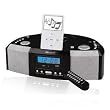 IQ Sound IQ-1305 Black Alarm Clock CD Player iPod Docking Station