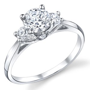 Deals Three Stone Engagement Ring Three Stone Round Cut G-H SI1 - Center Stone Not Included