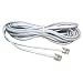 20m ADSL Cable - Premium Quality / Gold Plated Contact Pins / High Speed Internet Broadband / Router or Modem to RJ11 Phone Socket or Microfilter / White /-By HiTech Products