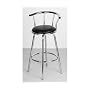 REVOLVING BAR STOOL BLACK PADDED SEAT CHROME FRAME by prime furnishing
