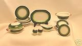 Dollhouse Miniature Porcelaine Green Band Dinner Set