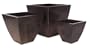 Set of 3 Copper Tapered Square Metal Planters