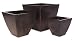 Set of 3 Copper Tapered Square Metal Planters