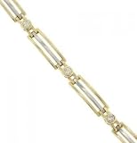 New 14KT 2Tone Gold Link Bracelet - 3/4 Carat Diamond