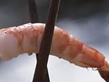 IMAGE OF Shrimp Between Chopsticks Stretched Canvas Poster Print, 36x48