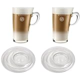 2 x SENSEO Latte Macchiato tasse en verre + 2 x Senseo soucoupe en verre