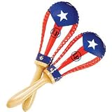 Latin Percussion Puerto Rican Flag Rawhide Maracas