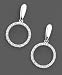 14k White Gold Diamond Circle Drop Earrings (1/6 ct. t.w.)