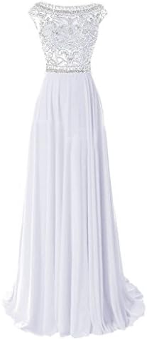 Oailiya Women's Crystals Formal Prom Bridesmaid Dress Size 22 White