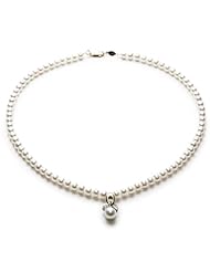 Mikura Necklace, 18K Gold, Freshwater Pearls, 7.5-5.0mm, "A" Quality w/ Diamonds-45 cm