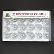 Club Pack of 20 Multi-Sized Clear Iridescent Glass Ball Christmas Ornaments