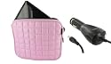 ASUS Eee PC Touch T91 8.9-Inch Netbook Laptop Sleeve Slipcase with 12v Car Charger (Memory Foam with Faux Leather - Pink)