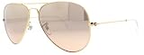 New Ray Ban RB3025 001/3E Aviator Gold Frame Crystal Brown-Pink Silver Mirror Lens 58mm Sunglasses