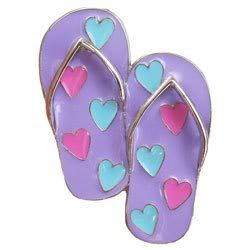 Finders Key Purse Flip Flops with Hearts Key Chain