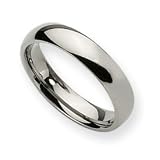 Titanium 5mm Polished Band Ring - Size 9.5