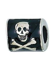 Genuine Zable (TM) Product. 925 Sterling Silver Pirate Flag Charm. 100% Satisfaction Guaranteed.