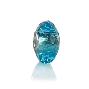 Bling Jewelry Turquoise Color Sterling Silver Faceted Crystal Glass Bead Pandora Compatible