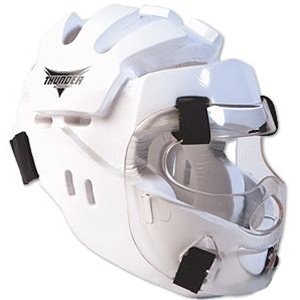 ProForce Thunder Full Headgear w/ Shield - White - Large On Sale