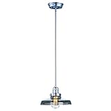 Maxim Lighting 25047MSKSN One Light Mirror Smoke Glass Down Pendant, Satin Nickel [並行輸入品]