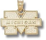Michigan Wolverines Solid 10K Gold Block ''M MICHIGAN'' Pendant