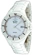 Oniss #ON8011-M7 Men's White Ceramic Sapphire Crystal Watch