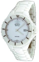 Oniss #ON8011-M7 Men's White Ceramic Sapphire Crystal Watch