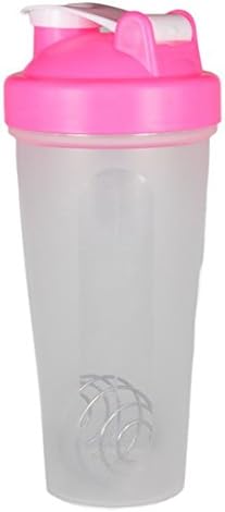 Oseast Durable Smart Shake Protein Shaker Mixer Cup Bottle Drink Whisk Pink 400ML