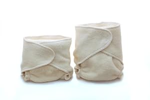Kissaluvs Cotton Fleece Hybrid One Size Contour Diaper, Unbleached