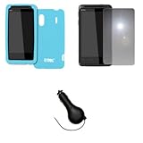 EMPIRE Light Blue Silicone Skin Case Cover + Mirror Screen Protector + Retr ....
