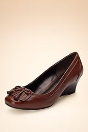 Footglove Original Leather Wide Fit Fringe Wedge Shoes