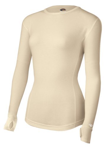 Duofold Womens Dri-Release Wool Mid-Weight Single Layer Thermal Long Sleeve Crew,Black, Large