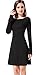 Honeykoko Women's Casual slim fit Dress long Sleeve Solid Flare A-line Dresses