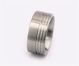 Flat Exterior with Three Grooves 9mm Stainless Steel Comfort-Fit Band with Brush Finish