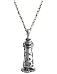 Cape Lookout Sterling Silver Lighthouse Bell 20 Inch Necklace