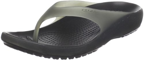 crocs Women's Carlie Thong Sandal,Black/Black,8 M US