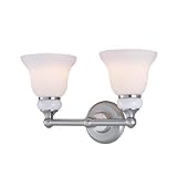 Lite Source Princeton Polished Steel Two-Light Bath Fixture