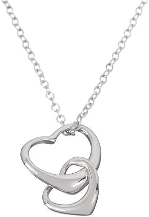 Silver Tone "Hearts Intertwined In Love" Necklace