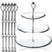 Crazycity Romance Acrylic Clear Bling Crown 3 Tier 5 SETS Sliver Cake Stand Anchor Hardware Kit Centre Handle Fittings for Birthday Party,Wedding