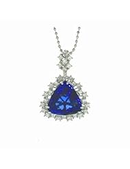 18K White Gold Tanzanite and Diamond Pendant -- LIFETIME WARRANTY