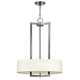 Hinkley Hampton 3203AN Large Drum (26H x 20W) 3 Light 180 watt Pendantin Satin Nickel