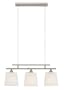 Eglo 82003A Cello 3 Light Pendant Light Fixture, Nickel/Frosted Opal