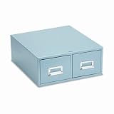 Buddy Products 1646-1 Buddy Products Double Drawer Steel 4 x 6 Card Cabinet, 16D, 3000-Card Cap, Gray