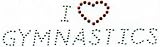 Iron On Rhinestone Transfer "I Love Gymnastics" [Apparel]