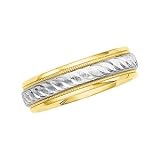 14K Two-Tone Gold Comfort Fit Wedding Band For Men and Women - Sizes 4 - 15